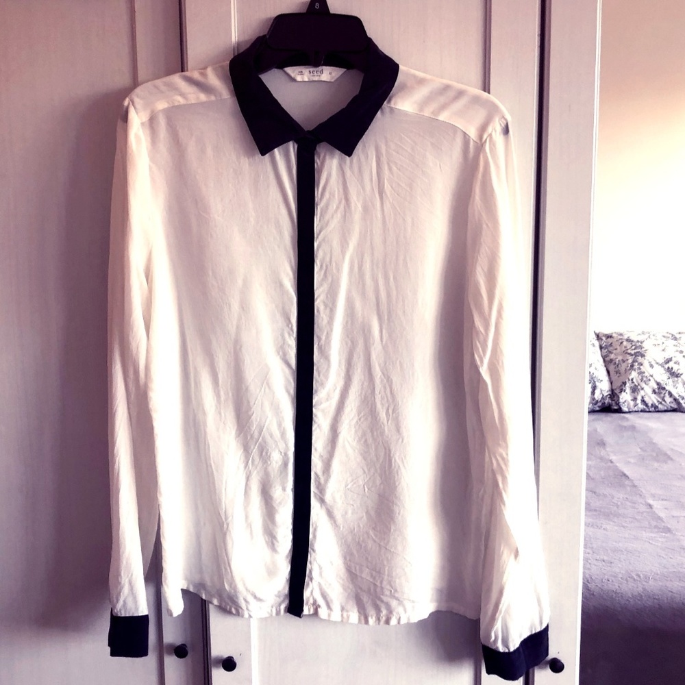 SEED HERITAGE Silk Blouse w/ Trim